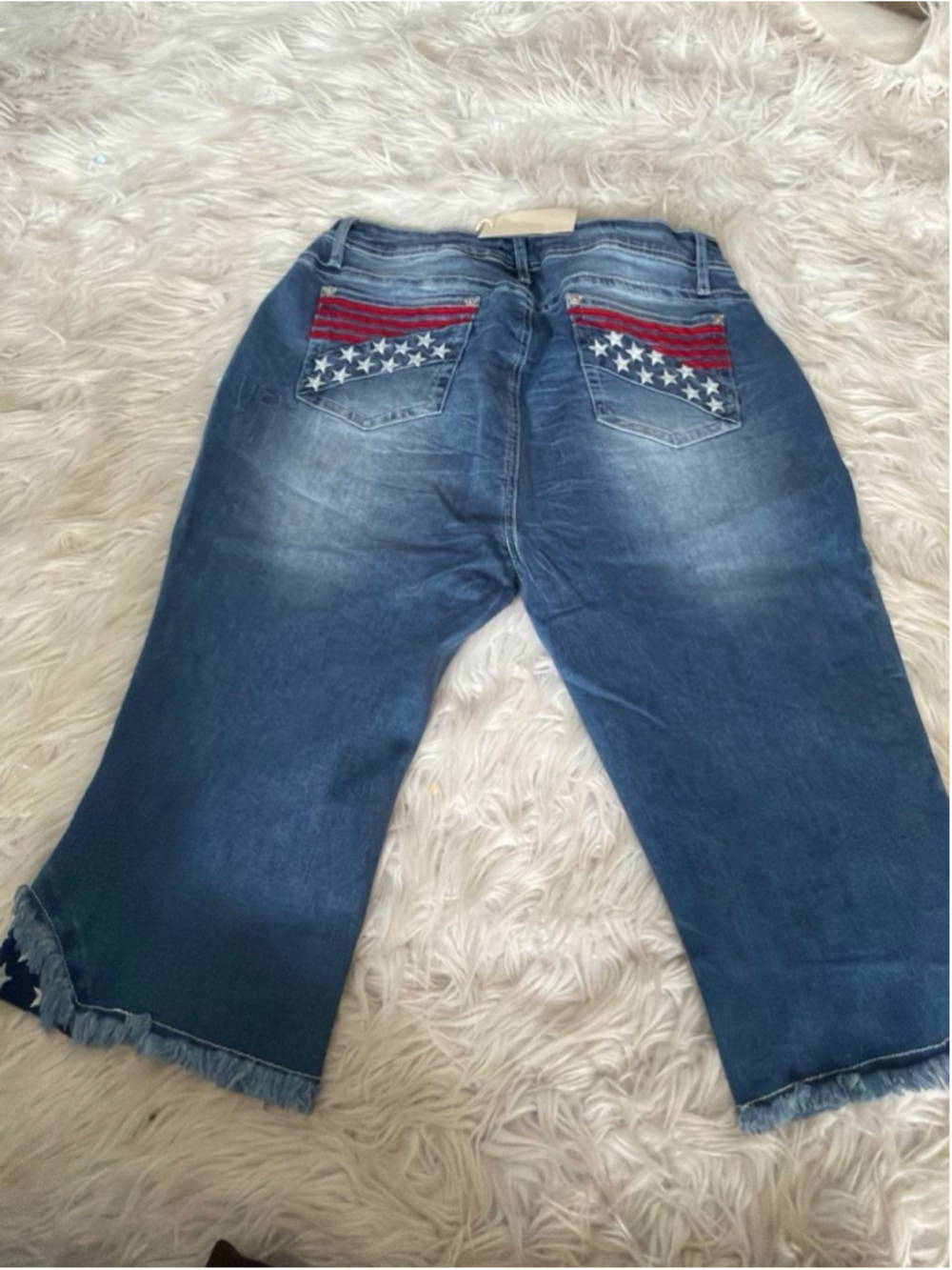 Flamingals Capris for Women Mid Waist Capri Crop Jeans Denim Wash 2XL - Picture 2 of 5
